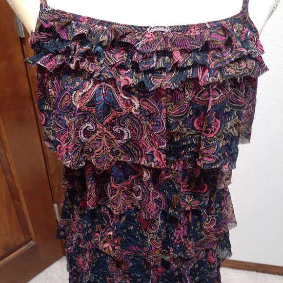 Express Flirty Boho Ruffled Dress Sundress - Size Small - Picture 4 of 6